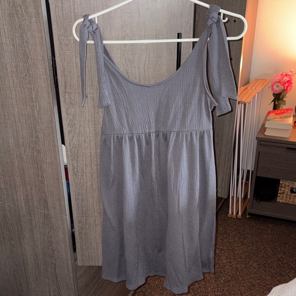 Wild Fable Gray Tie Strap Mini Dress